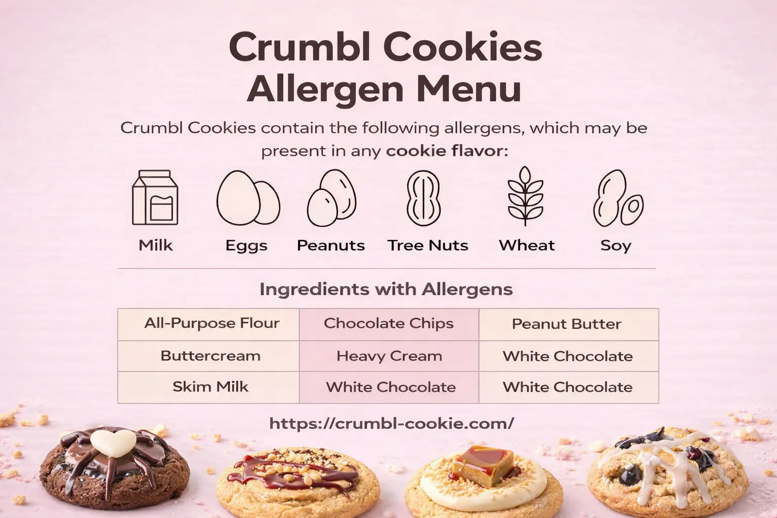 Crumbl Cookies Allergen Menu